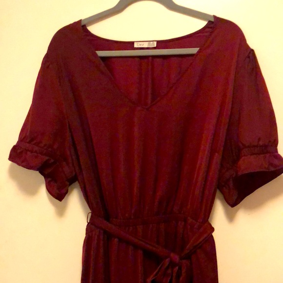 DEX Cranberry merlot matte satin dress - Picture 1 of 4
